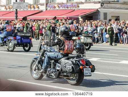 St. Petersburg, Russia - 9 May, Bikers with symbols of the immortal regiment, 9 May, 2016.
Holiday-action 