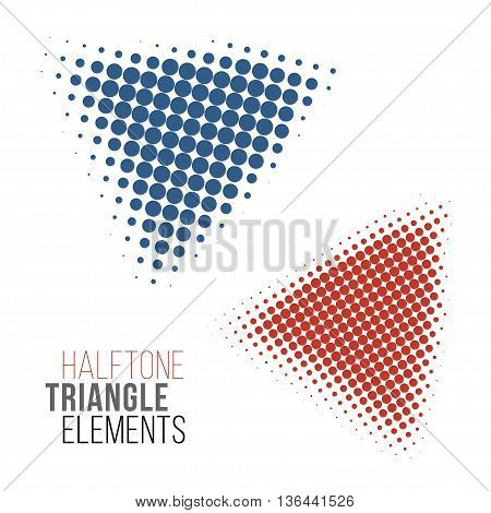 color halftone triangles design elements. Stock vector illustration