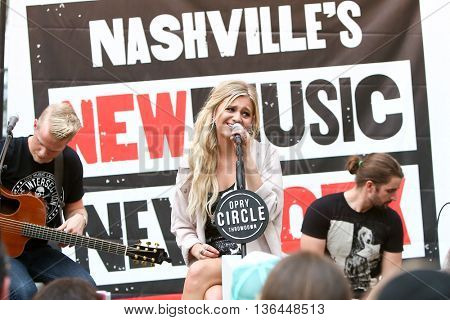 NEW YORK-SEP 9: Singer Kelsea Ballerini performs at Nashville's New Music in New York at the Southwest Porch at Bryant Park on September 9, 2015 in New York City.