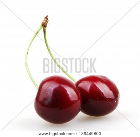 Cherry On A White Background Stock Photos