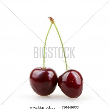 Cherry On A White Background Stock Photos