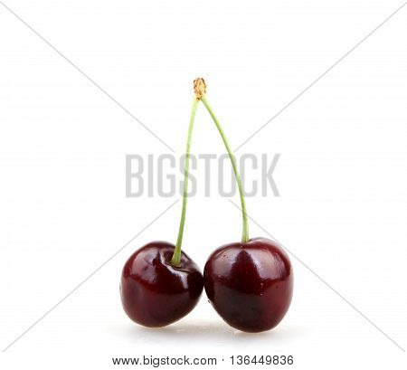 Cherry On A White Background Stock Photos