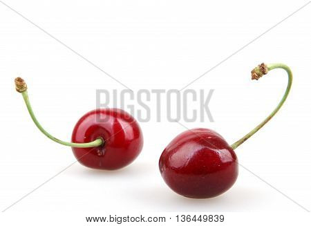 Cherry On A White Background Stock Photos