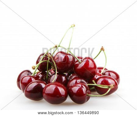 Cherry On A White Background Stock Photos