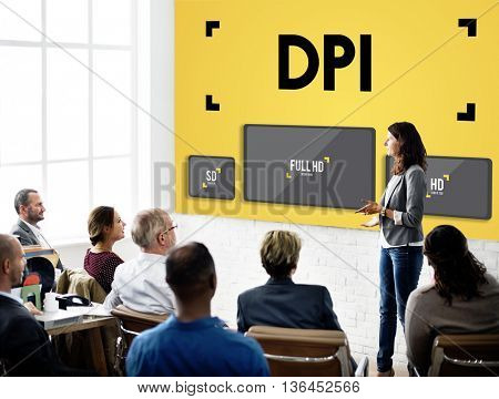 Dots Per Inch Resolution Pixel Monitor Digital Art Concept