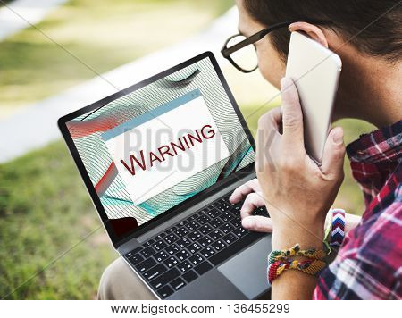 Error Halted System Disconnect Caution Concept 