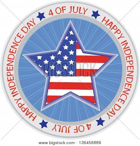 Vector symbol. 4 OF JULY. Happy Independence Day.