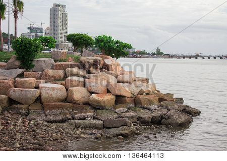 Beach rocky coast of the Black Sea. Thailand