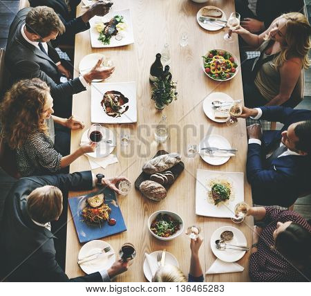 Business People Lunch Celebration Together Corporate Concept
