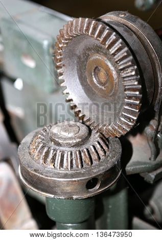 Detail Of A Mechanical Gear With Metal Teeth