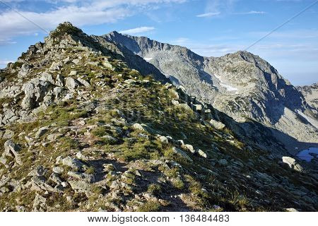 Panoramic view of Kamenitsa peak from Kralev Dvor Peak,Pirin Mountain, Bulgaria