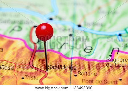 Sabinanigo pinned on a map of Spain