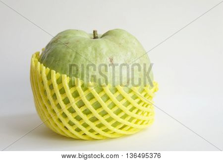 Guava fruit in plastic wrap, Fresh green guava
