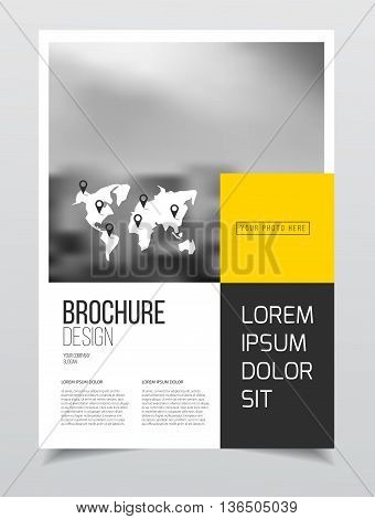 Abstract Business Brochure Design Vector Template In A4 Size. Document Or Book Cover. Annual Report