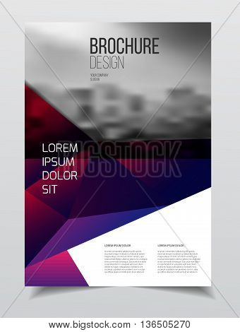 Abstract Business Brochure Design Vector Template In A4 Size. Document Or Book Cover. Annual Report