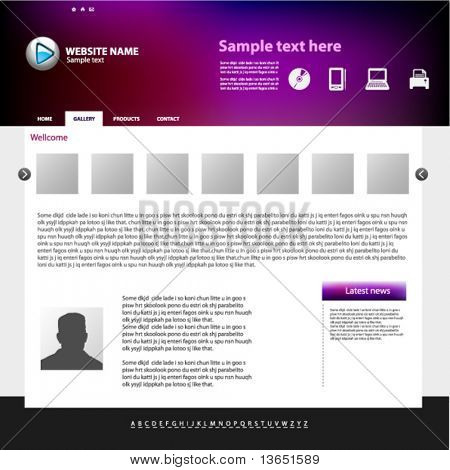 网站设计模板、 向量。