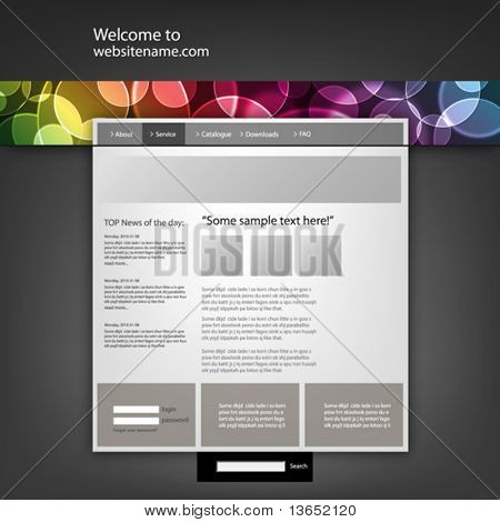 Web サイトのデザイン テンプレート、ベクトル。