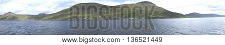 panorama of a fares islands in the atlantic ocean