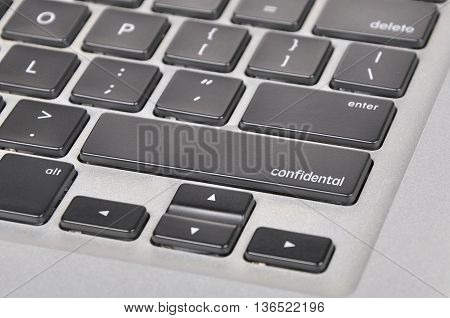 Keyboard  Button Written Word Confidental
