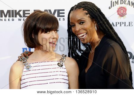 Tasha Smith and Aubrey Plaza at the Los Angeles premiere of 'Mike And Dave Need Wedding Dates' held at the ArcLight Cinemas in Hollywood, USA on June 29, 2016.