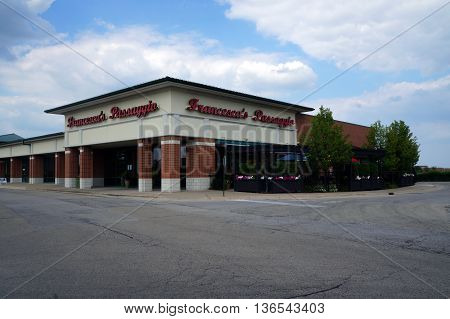 NAPERVILLE, ILLINOIS / UNITED STATES - JULY 23, 2015: Francesca's Passagio Restaurant offers fine Italian dining in a Naperville strip mall.