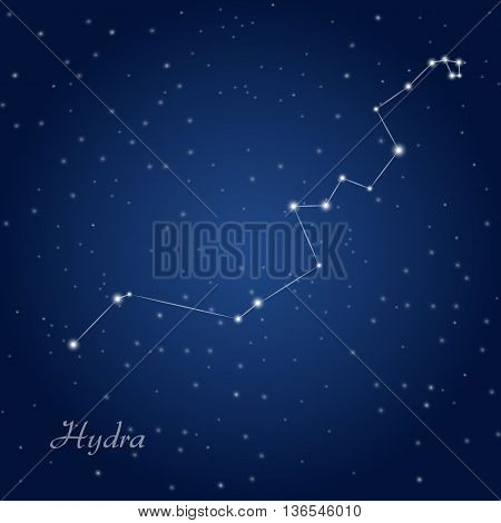 Hydra constellation at starry  dark night sky