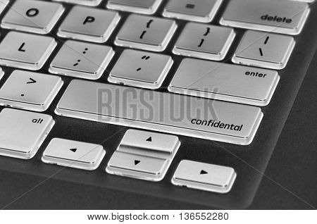 Keyboard  Button Written Word Confidental