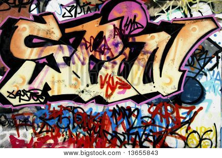 Barevné selektivní pozornost graffiti koncept