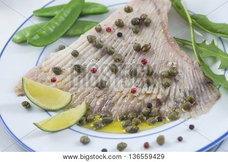 Delicious plate of Skate with Caper Butter