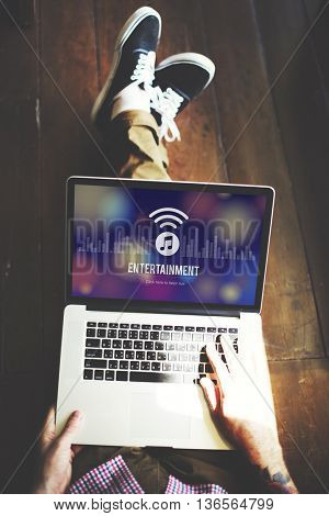 Entertainment Boardcasting Media Online Music Concept
