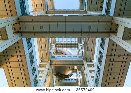 Tokyo, Japan - November 27 2015: Fuji T.v. Headquarters, One Of The Most Striking Buildings In Japan