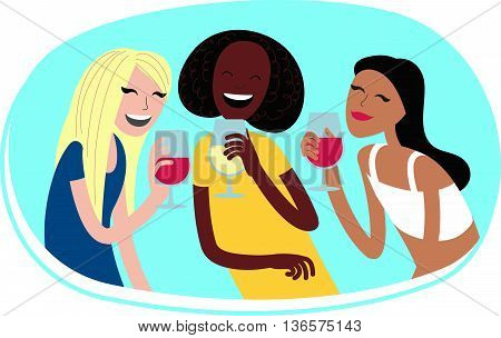 Perfect flat design illustration of party topic. Laughing girl for your web, banners, infographic, pack and other