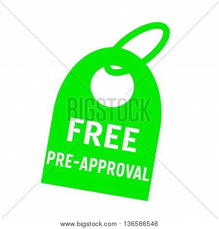 free pre approval white wording on background green key chain