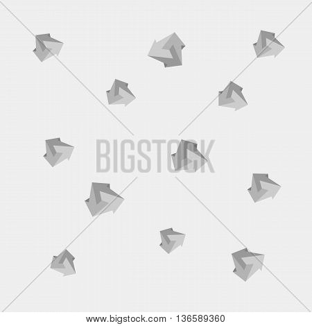 Geometric seamless simple monochrome minimalistic pattern of impossible shapes