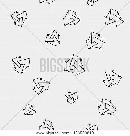 Geometric seamless simple monochrome minimalistic pattern of impossible shapes