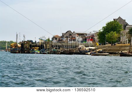 Lamu Town on Lamu Island in Kenya.