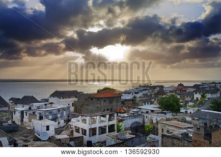 Lamu Town On Lamu Island In Kenya.