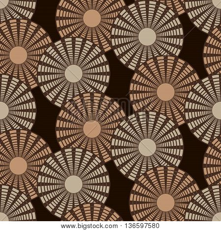 Abstract pattern of beige and brown circles.