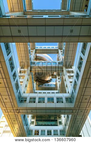Tokyo, Japan - November 27 2015: Fuji T.v. Headquarters, One Of The Most Striking Buildings In Japan