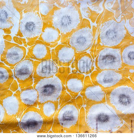 Pattern from traditional Turkish Ebru technique. painting on water followed by paper prints. natural paint used. drawing technique tiger eye
