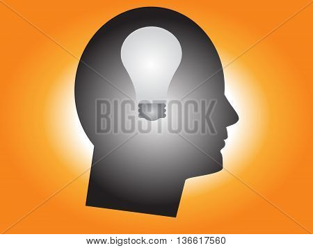 Idea head man mind. Thinking man concept