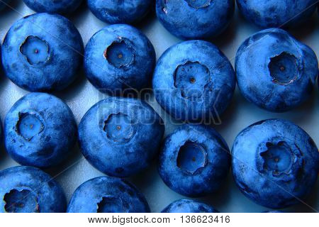 Closeup Of A Bunch Of Fresh And Delicate Blueberries