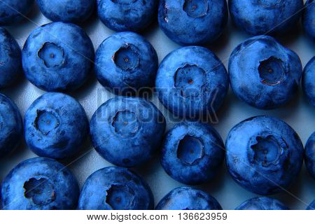Closeup Of A Bunch Of Fresh And Delicate Blueberries