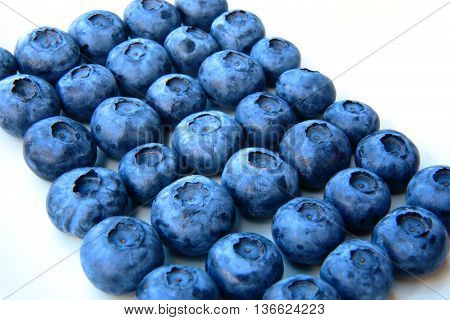 Closeup Of A Bunch Of Fresh And Delicate Blueberries