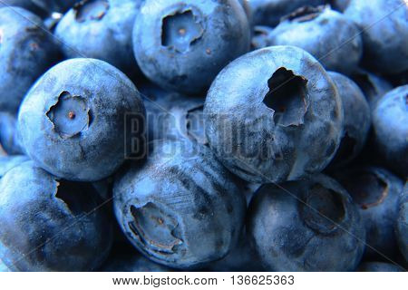 Closeup Of A Bunch Of Fresh And Delicate Blueberries