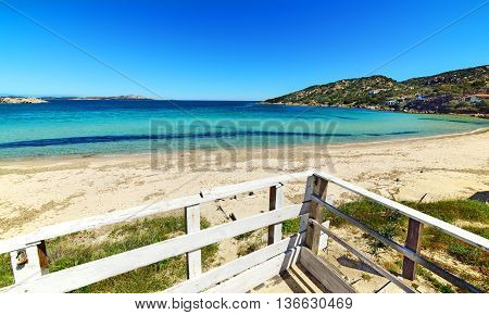 white fence in Cala Battistoni in Costa Smeralda Italy