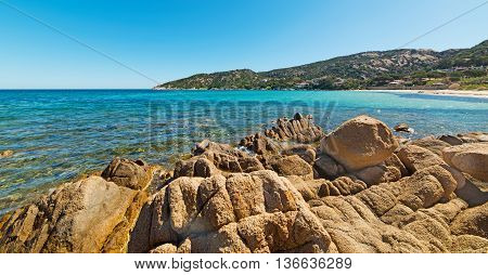 rocks in Cala Battistoni beach in Costa Smeralda Italy