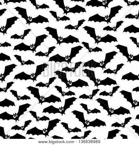 Halloween pattern with bats. Seamless halloween background. Happy Halloween concept illustration on white background.
