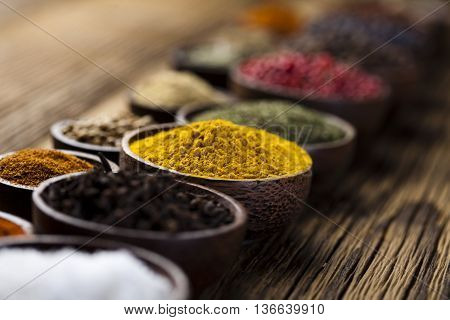 Image Of Colorful Spices Orintal Cuisine Vivid Theme