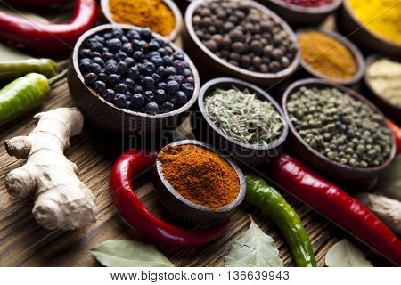 Image Of Colorful Spices Orintal Cuisine Vivid Theme